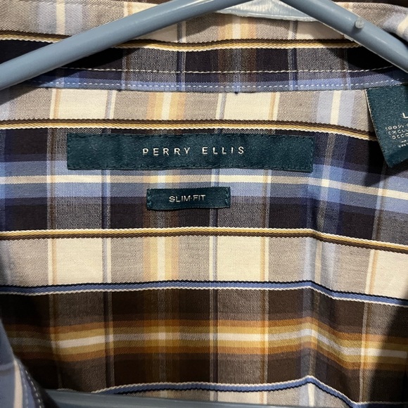 Perry Ellis SlimFit 100% Cotton Shirt Size Large - Picture 3 of 6